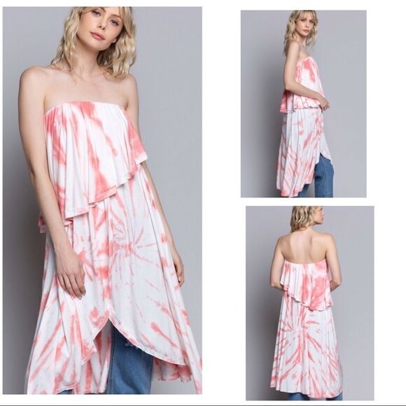 HAND dip-dye Tunic featuring asymmetrical Hem - Picture 3 of 12